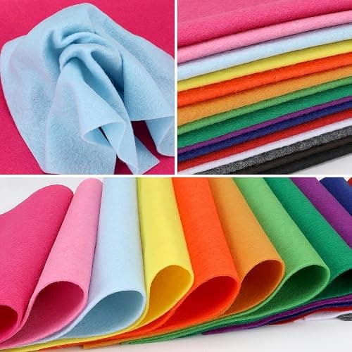 KaKaPops Thin Felt Fabric Sheets, Assorted Colors Soft Felt Sheets for Crafts DIY Patchwork Sewing Projects Decoration (Soft 15 Colors, 8×12 inches) thumbnail 4