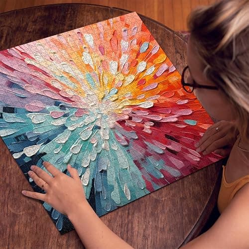 Impossible Puzzles 1000 Piece, Colorful Hard Difficult Puzzle for Adults, Gradient Rainbow Challenging Jigsaw Art Painting thumbnail 7