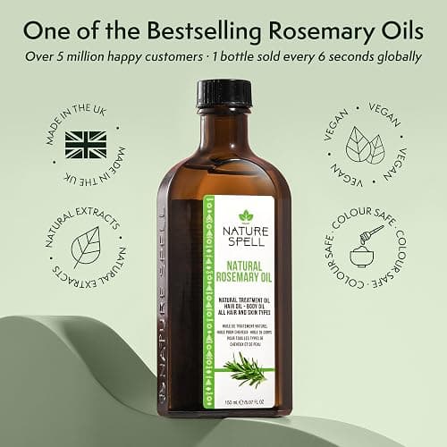 Nature Spell Rosemary Oil for Hair Growth, Pre-Diluted Scalp Oil, Stimulates Growth, Strengthens Dry and Damaged Strands, Nourishes Split Ends, Colour Safe, For All Hair Types, Vegan, 150 ml thumbnail 6