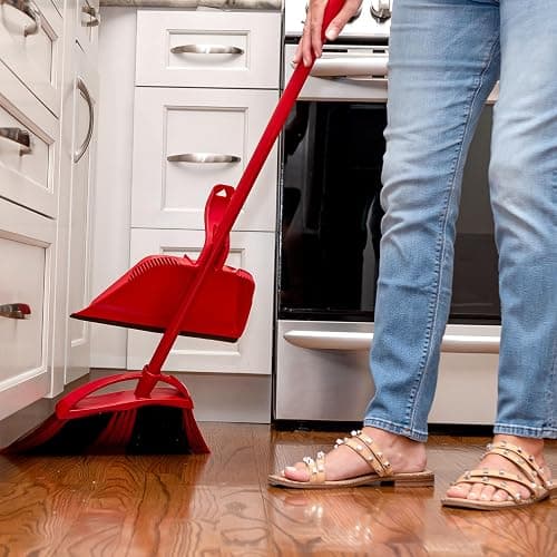 O-Cedar One Sweep Broom & Step-On Dustpan Set | Patented Wave Bristles Remove Over 99% of Dirt in One Pass | Lightweight & Quiet for Pet-Friendly Cleaning thumbnail 16
