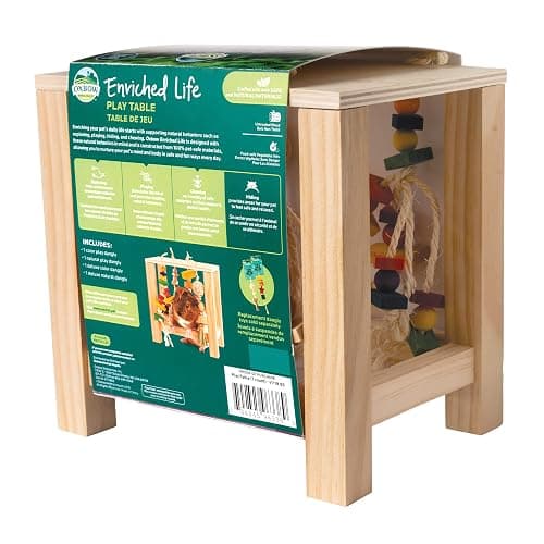 Oxbow Enriched Life Play Table, Rabbit Toys, Guinea Pig Toys, Enrichment for Bunny, Guinea Pig, Hamster, Rabbit, Chinchilla, Rat, Chinchilla Cage Accessories, Small Pet Accessories for Cage thumbnail 2