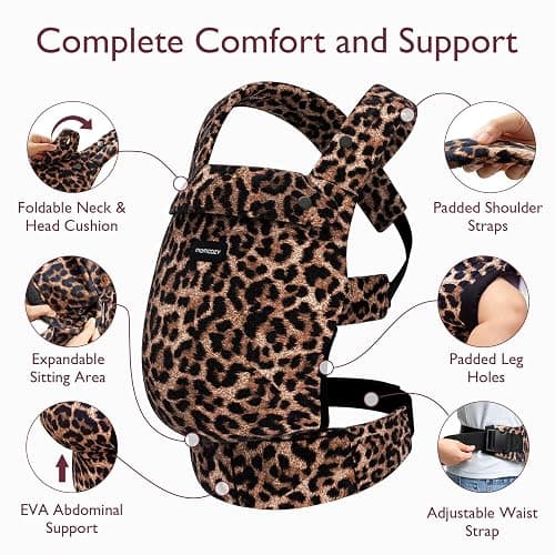 Momcozy Baby Carrier - Ergonomic, Cozy and Lightweight Carrier for 7-44lbs, Effortless to Put On, Ideal for Hands-Free Parenting, Enhanced Lumbar Support, Purehug for Infant to Toddler, Leopard thumbnail 6