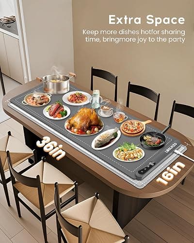 LBOLHZO Warming Mat For Food Extra Large 36"x16" 580W Food Warming Mat Buffet Servers and Warmers,Chafing Dishes for Buffet 6 Temp 6 Hour,Roll Up Food Warmers for Parties Buffet Catering Gatherings thumbnail 5