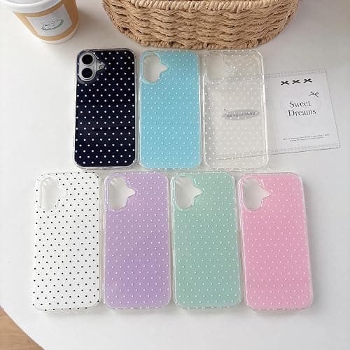 QLTYPRI Cute Polka Dot Phone Case for iPhone 16 Plus, White | Polka Dot Fashion Aesthetic Design for Women Girls, Pretty Stylish Kawaii, Slim Fit, Durable TPU Shockproof Protective Case thumbnail 9