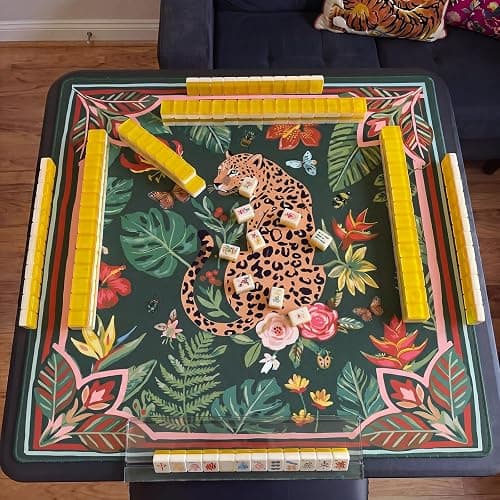 Drydiet Mahjong Mat for Table 31.5 x 31.5 Inch American Mahjong Mat with Carrying Bag, Non-Slip Noise Reduction Table Item for Family Poker Dominoe Board Game, Game Night & Party Use thumbnail 7