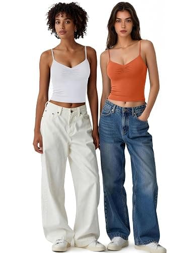 Avidlove Women Sexy V Neck Tank Top Spaghetti Strap Y2K Going Out Basic Cami Shirt thumbnail 5