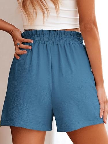 ANRABESS Shorts for Women Summer Casual Elastic High Waisted Wide Leg Cute Dressy Beach Shorts 2026 Vacation Beach Clothes thumbnail 4