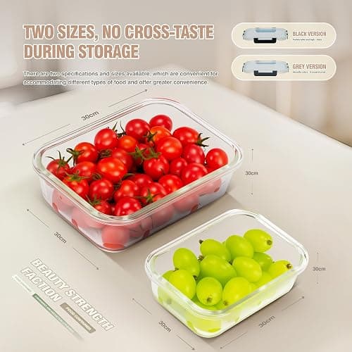 WWYH.DSS 10-Pack Meal Prep Containers with Snap Locking Lids, Glass Airtight Lunch, Food Storage Containers, Microwave, Oven, Freezer and Dishwasher Friendly, Gray thumbnail 5