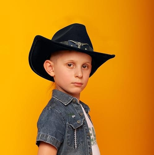 Jastore Western Cowboy Hat for Kids Boy Girl Classic Cowboy Cowgirl Dress Up Hat with Buckle Belt - White - 5-12 Years thumbnail 8