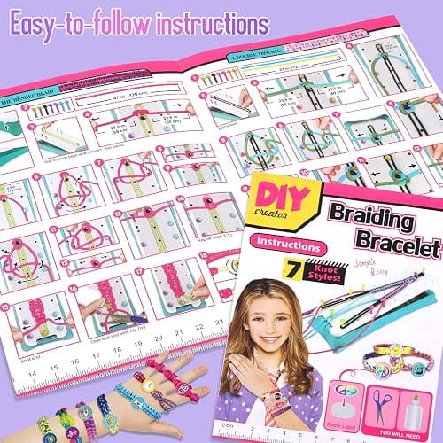 QXHOL Friendship Bracelet Making Kit for Girls - Arts Crafts for Kids String Bracelets Maker Set - Best Birthday Gift Ideas for 8-12 Year Old Girl & Popular Toys Ages 6 7 9 10 11, 8-13 yr Old thumbnail 5