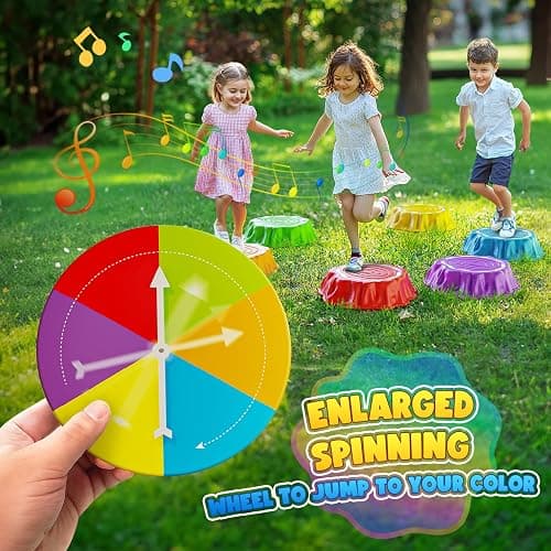 Flooyes Stepping Stones for Kids, 6pcs Light up & Music Non-Slip Stepping Stones, Sensory Toy for Toddler Balance & Coordination Skills, Indoor & Outdoor Toys, Toys for Toddlers Ages 3-5 thumbnail 5