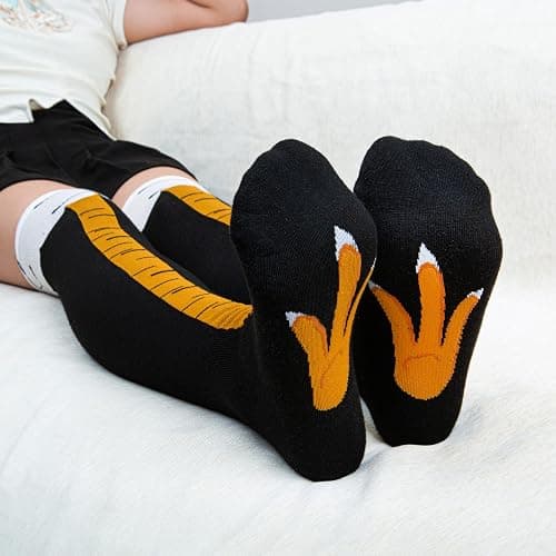 Pcavin Chicken Leg Socks for Women, Funny Novelty Chicken Feet Gag Gifts | Chicken Feet Print, Knee High Socks, Funny Crazy Style, Novelty Gag Gift, White Elephant Gift for Adults, Stocking thumbnail 3