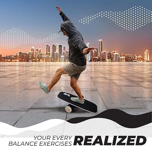 Yes4All Balance Board Trainer Wooden with Adjustable Stoppers, Balance Roller Boards - 3 Different Distance Options, Hockey Balance Board for Surfing Training thumbnail 5