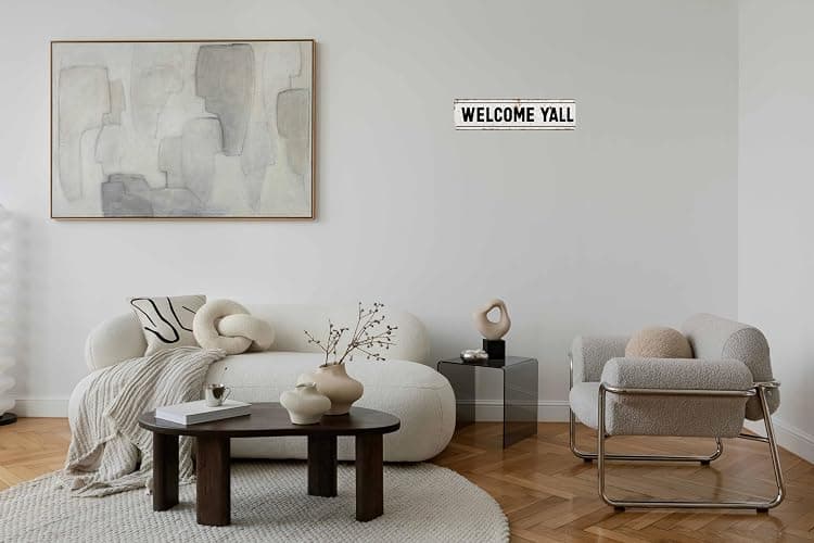 FWBOYSV Welcome Y’All Metal Sign 4x16in Southern Style Plaque for Porch Farmhouse Living Room Wall Home Decor Gift thumbnail 2