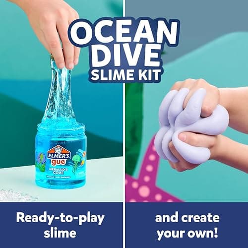 Elmer's Ocean Dive Slime Kit, Slime Supplies Include Liquid Glue, Activator, and Premade Slime, 9 Count - Creative Activity, Kids Summer Fun thumbnail 3