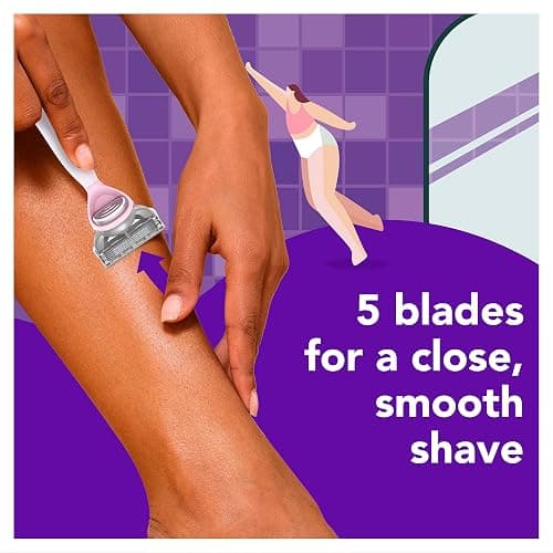 joy Razors for Women, 1 Handle, 4 Razor Blade Refills, Lavender, Lubrastrip to Help Avoid Skin Irritation - 1 handle + 4 refills thumbnail 2