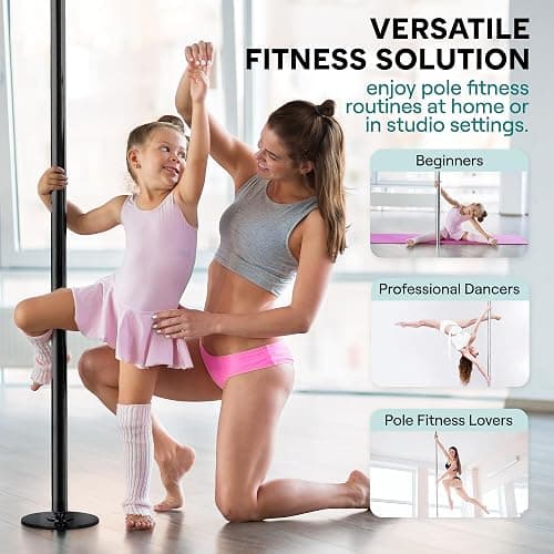 SereneLife Professional Spinning Dance Pole, 45mm Portable Exercise Pole for Fitness – Durable Steel Build, Anti-Rust Finish, Suitable for Home, Club, Gym, Party, Pub thumbnail 6