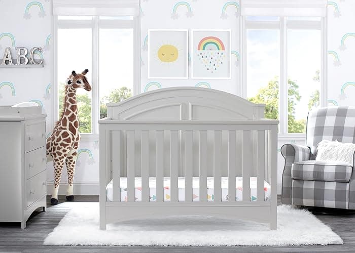 Delta Children Perry 6-in-1 Convertible Crib - Greenguard Gold Certified, Moonstruck Grey thumbnail 16