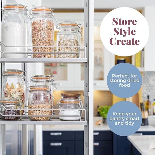 Kilner Set of 3 Round Clip Top Jars 0.5 Litre (3 x 500ml) Airtight Glass Storage Jars for Preserving Jams Dry Foods Reusable thumbnail 8