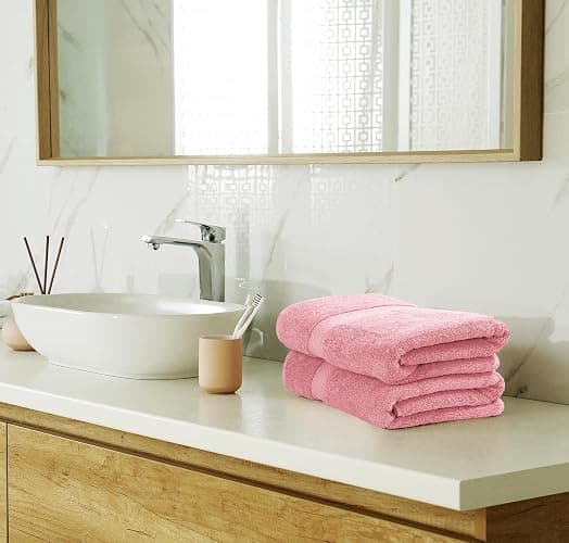Utopia Towels 8 Piece Premium Towel Set, 2 Bath, 2 Hand, and 4 Wash Cloths, 600 GSM 100% Ring Spun Cotton, Highly Absorbent Towels for Bathroom, Gym, Hotel, and Spa, Dusty Pink - 8 Pieces Towel Set - Dusty Pink thumbnail 6