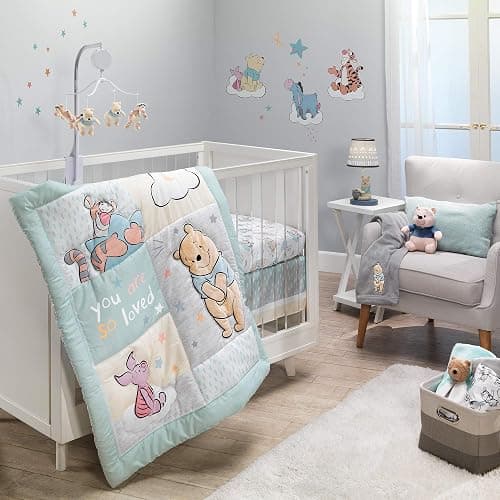 Lambs & Ivy Disney Baby Winnie The Pooh Hugs White Fitted Crib Sheet (Pack of 2) thumbnail 2