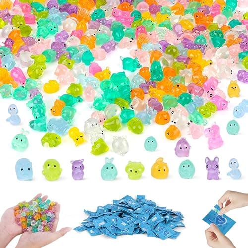 ShtNeeg 300 pcs Mini Resin Animals Blind Bags, Tiny Glow in The Dark Animal Resin Models, 50+ Animal Combination Sets for Adults, Miniature Animal for Fairy Garden, Dollhouse, DIY Craft Decor - Image 1