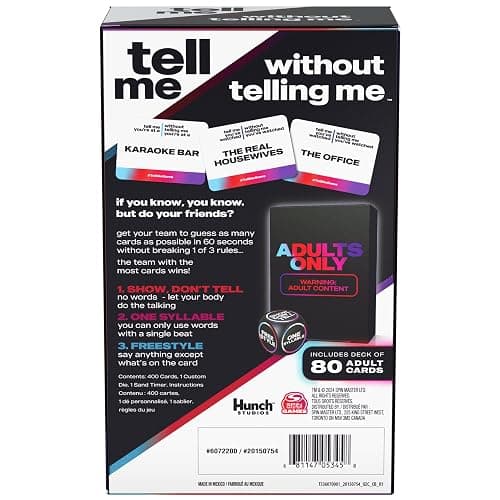 Spin Master Games, Tell Me Without Telling Me, 2025 Edition with New Cards, The Viral Adult Party Game for Friendsgiving, Adult Card Game, 4+ Players, for Ages 18 & Up thumbnail 9