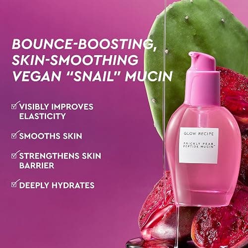 Glow Recipe Prickly Pear Peptide Mucin - Vegan "Snail" Mucin Face Serum to Hydrate & Repair Skin Barrier with Pore Refining Bio-Active Peptides & Deep Hydration - Glass Skin Korean Skincare (40ml) thumbnail 2