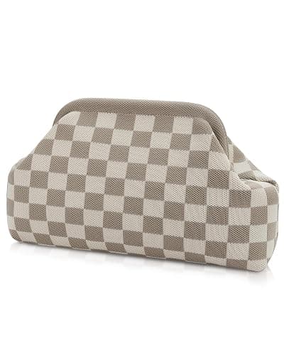 bohunono Woven Clutch Purses for Woman,Summer Beach Purse for Vacation, Woven Striped Dumpling Bag,Crochet Evening Handbag - Image 1