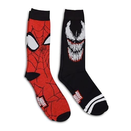 Marvel Spiderman Spider-Man Venom Costume 2 Pack Casual Crew Sock Multi Colored - Image 1