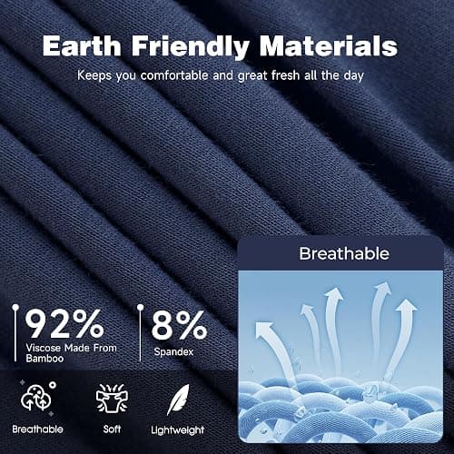 BAMBOO COOL Men's Ultra Breathable Underwear,No Riding Up Boxer Briefs with ComfortFlexible Waistband,Multipack thumbnail 5