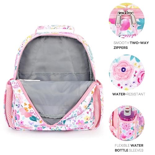 mibasies Toddler Backpack for Girls 2-4: Preschool Kindergarten Backpack - Cute Kids Backpacks for Girls - Flower Pink thumbnail 7