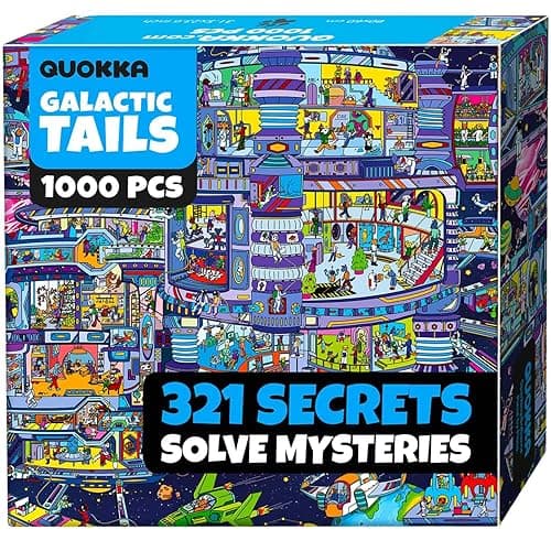 QUOKKA 1000 Piece Jigsaw Puzzle for Adults Galactic Tails – Premium Box Packaging with Extra Fun Challenges - Stunning Galaxy Dog Puzzle - Perfect for Relaxation & Creativity & Gift Giving - Image 1
