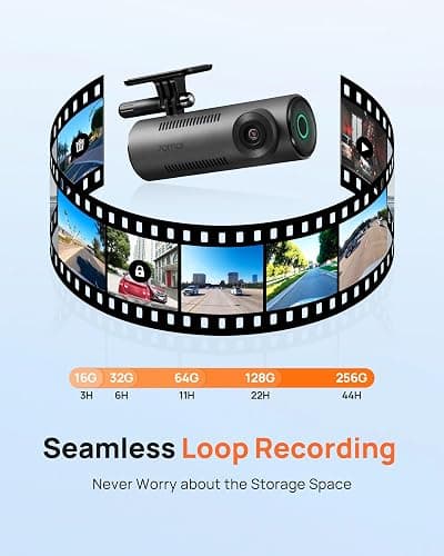 70mai Dash Cam M310, Dash Camera for Cars 1296P QHD, Smart Dash Cam Front Built in WiFi, 130° Wide-Angle FOV, WDR, Night Vision, iOS/Android Mobile App, Loop Recording, Parking Monitor, Time-Lapse thumbnail 7