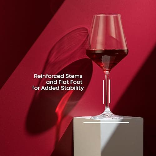 JoyJolt Layla Italian Red Wine Glasses, Set of 4, 17 oz Clear – Made in Europe thumbnail 6