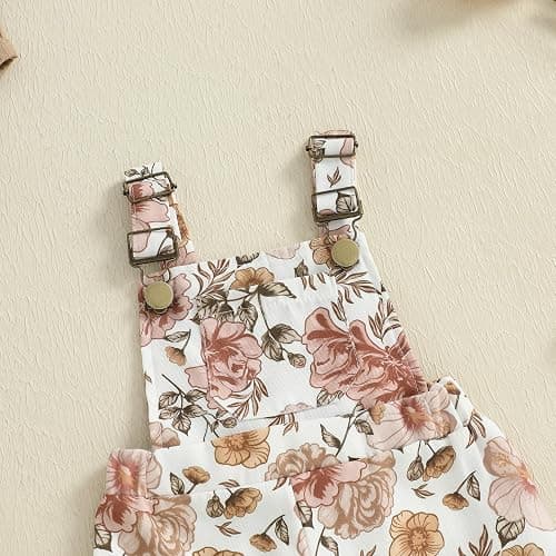 Lucikamy Newborn Baby Girl Fall Outfits Ribbed Long Sleeve Rompers Suspender Overalls Pants Sets Infant 2Pcs Clothes thumbnail 6