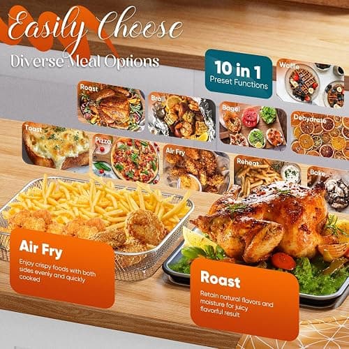Nuwave Bravo Pro Convection Air Fryer Toaster Oven Combo, 2025 New and Improved, 10-in-1, 50°-450°F Temp Controls, Quick & Even Crisp Technology, 21Qt Capacity, Vanilla Cream, PFAS Free thumbnail 5