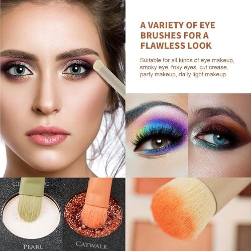 Docolor Makeup Brushes 17 Pcs with Makeup Bag and Makeup Sponge and Brush Protector Morandi Makeup Brush Set Premium Synthetic hair makeup brush Wooden handle Gift Box thumbnail 4