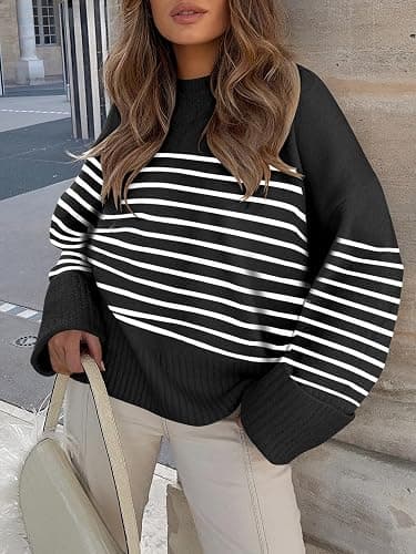 ANRABESS Women's Oversized Sweaters 2025 Long Sleeve Fuzzy Knit Casual Chunky Pullover Sweater Fall Outfits Clothes thumbnail 3