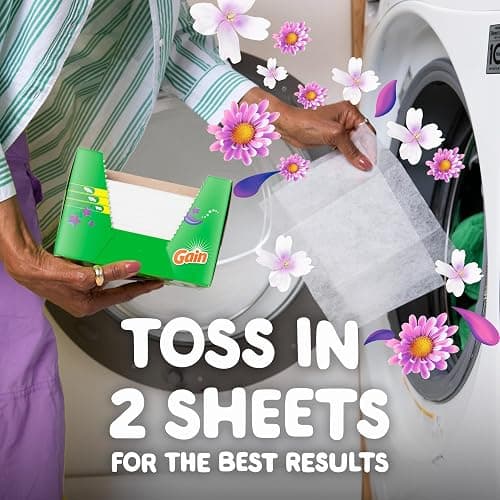 Gain dryer sheets Plus Wrinkle Release, Moonlight Breeze Scent, 120 Count, Fights static with a touch of scent, laundry sheets thumbnail 5