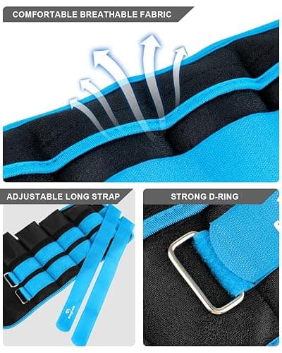 Adjustable Ankle Weights 1-3/4/5/6/8/10/12/15/20 LBS Pair with Removable Weight for Jogging, Gymnastics, Aerobics, Physical Therapy thumbnail 2