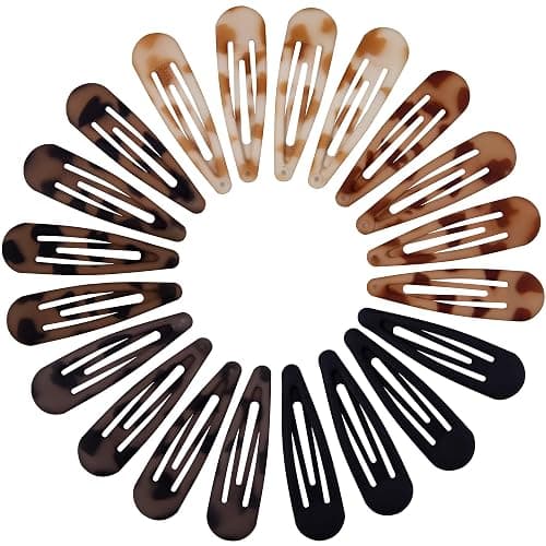 Cptots Small Hair Barrettes For Women No Slips Metal Snap Clips For Thin And Fine Hair,Matte Black Tortoiseshell,20 PCS,1.97 x 0.5 Inch. - Image 1