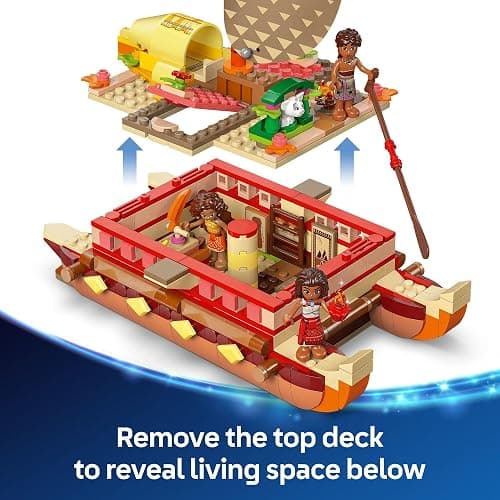 LEGO Disney Moana's Adventure Canoe Building Toy Set - Pretend Play Toy Boat for Kids, Girls & Boys, Ages 6+ - Disney Gift Idea for Fans of Moana - 43270 thumbnail 5