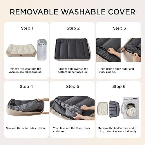 Bedsure SupportMax XL Orthopedic Dog Beds Large Sized Dog - Extra Thick Supportive Dogs Couch with Waterproof Washable Cover, Extra Large Comfort Pet Sofa with Soft Sherpa and Nonskid Bottom, Brown thumbnail 9