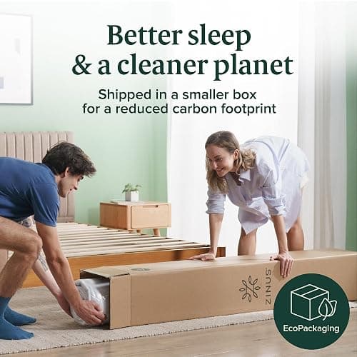 ZINUS 10 Inch Queen Green Tea Memory Foam Mattress [New Version], Fiberglass Free, Medium Firm Feel, Zoned Pressure Relief, Certified Safe Foams & Fabric, Mattress in A Box thumbnail 4