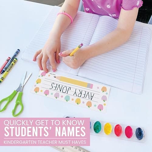 Hadley Designs Desk Name Tags for Classroom - 36 Student Desk Name Plates for Classroom Decor, 9x3 Pastel Nametags Cubby Labels Teacher Supplies, 1st 2nd 3rd Grade Kindergarten Preschool Must Haves thumbnail 9