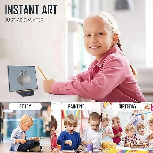 Samadhi Board: Water Drawing Set for Painting, Sketching & Meditation with Natural Wood Brush & Yogic Stand Mess-Free Zen Mindfulness Art Gift for Adults Kids thumbnail 5