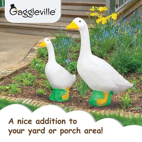 Fox Valley Traders Gaggleville 23" Large White Goose, Plastic Garden Décor, Vibrant and Clean Painted Goose Feet - Indoor or Outdoor Decorative Figurine for Garden, Patio, or Entryway Accent thumbnail 8