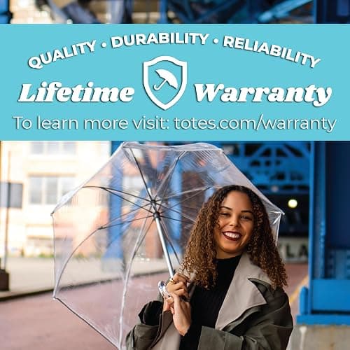 totes Adult Clear Bubble Umbrella with Dome Canopy and Lightweight Wind and Rain Protection thumbnail 6