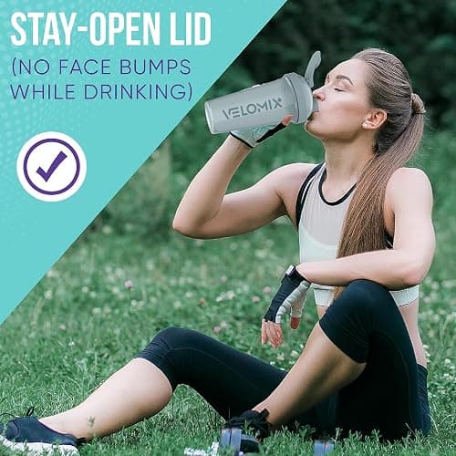 VELOMIX -4 PACK 28 Oz Protein Shaker Bottle for Protein Mixes - 4x Wire Whisk | Leak Proof Shaker Cups for Protein Shakes | Protein Shaker Bottle Pack | Protein Shake Cup (Aqua Depths) thumbnail 7